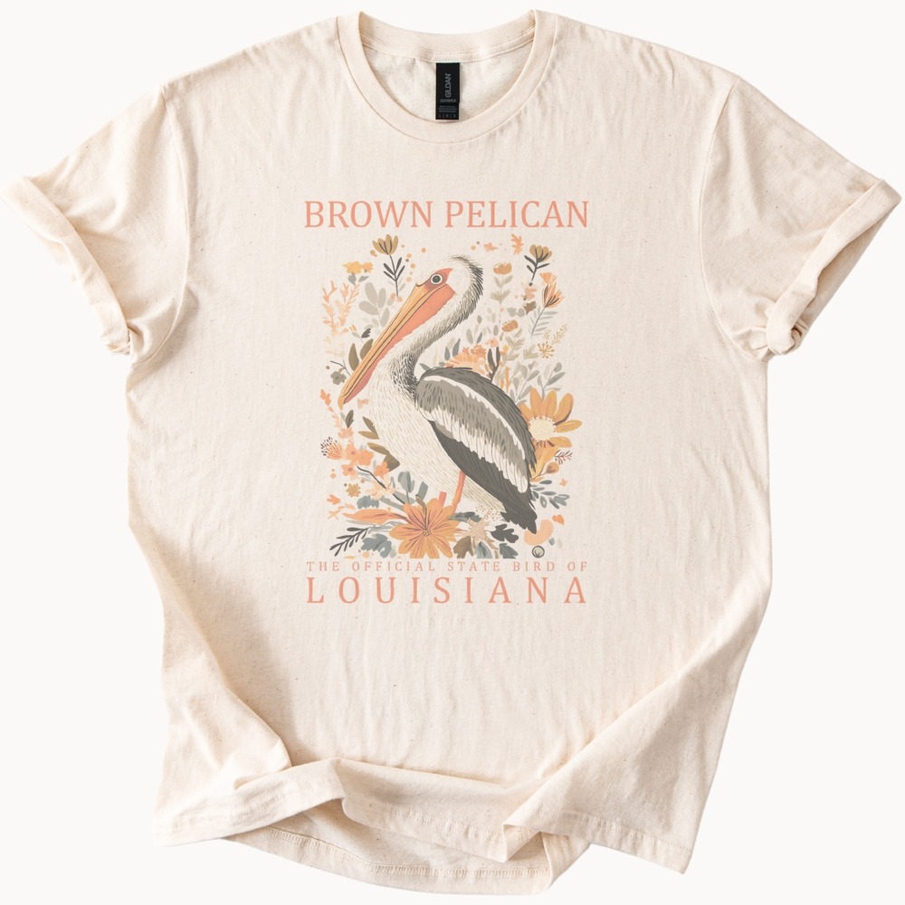 Brown Pelican Graphic Tee - Cream Women's Top